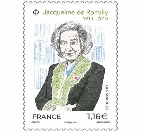 Timbre à l'effigie de Jacqueline de Romilly